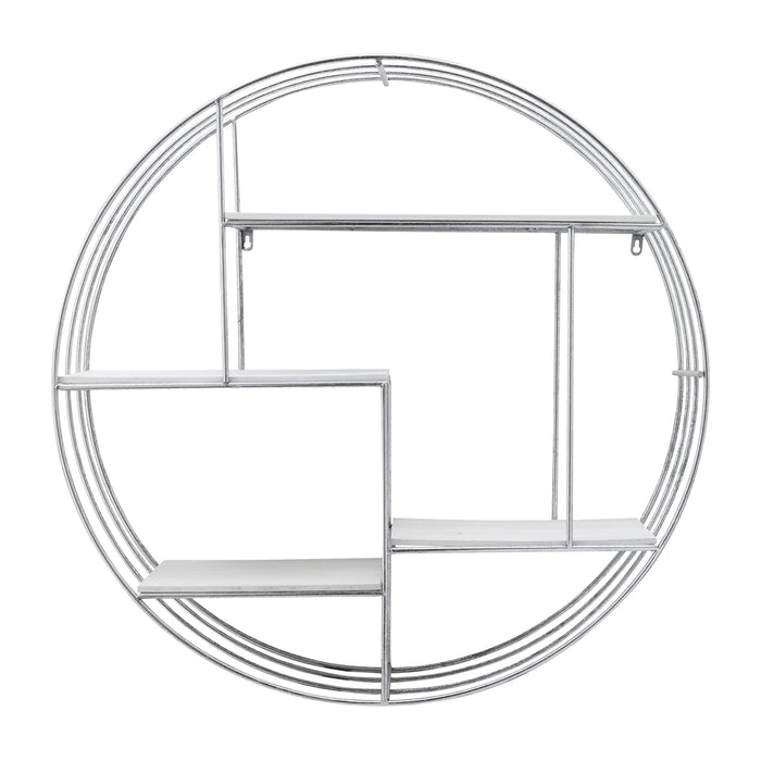 Silver Round Wall Shelf