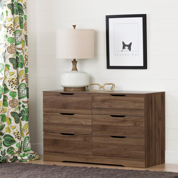 Holland 6-Drawer Dresser - Natural Walnut