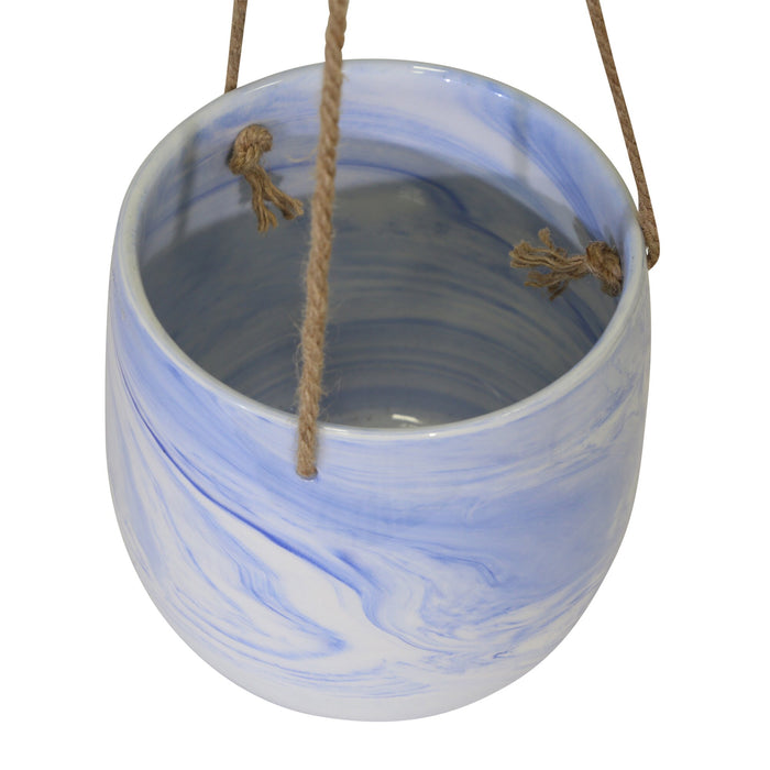 Blue Marble Hanging Planter