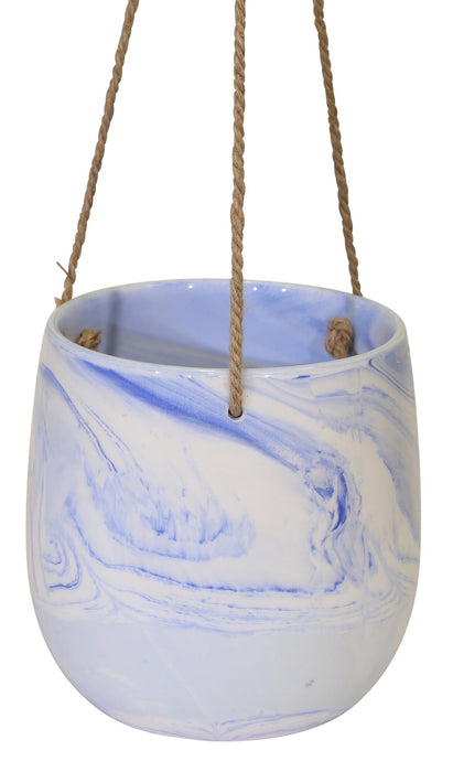 Blue Marble Hanging Planter