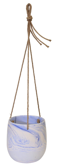 Blue Marble Hanging Planter