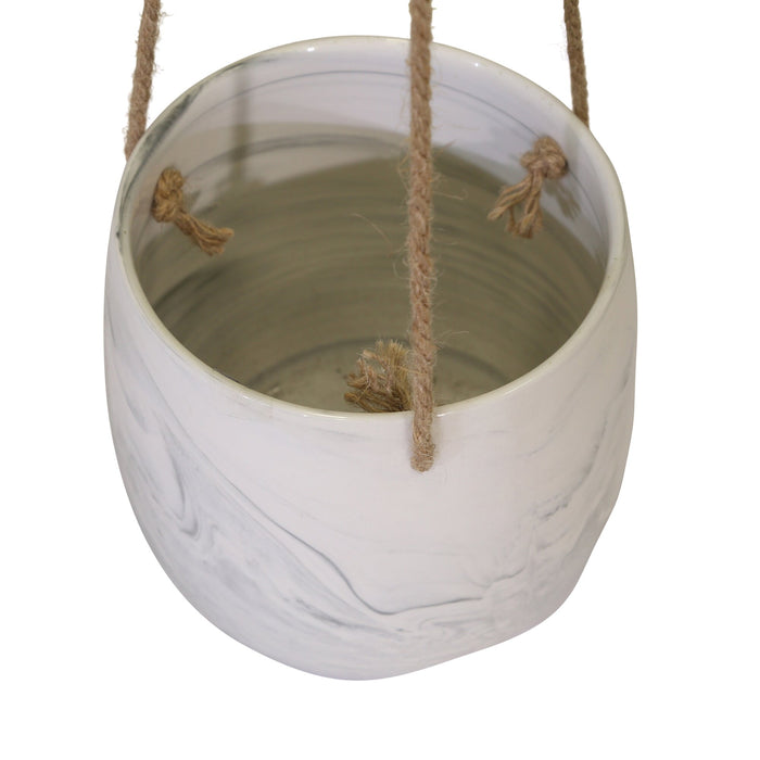 Grey Marble Hanging Planter