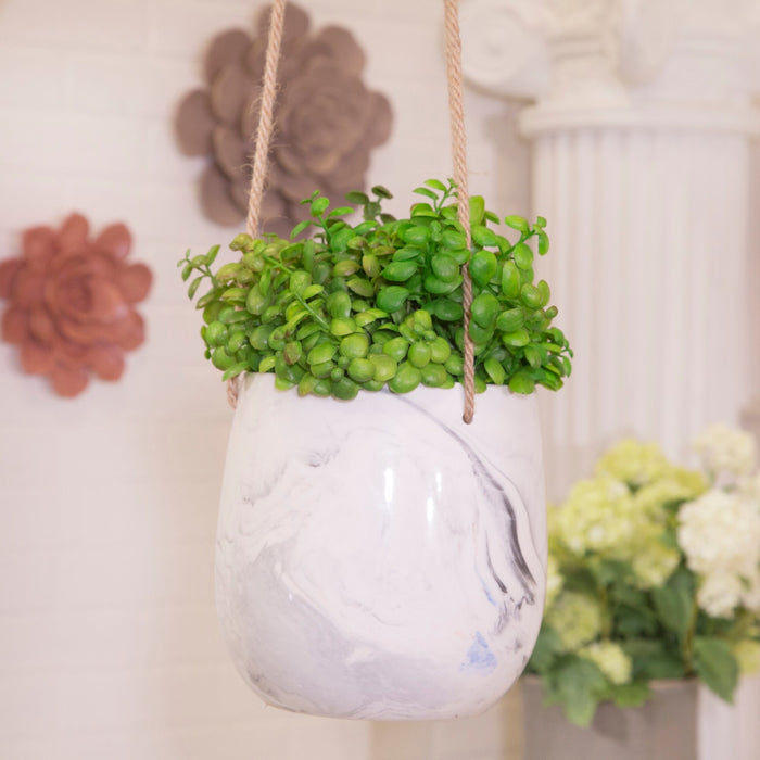 Grey Marble Hanging Planter