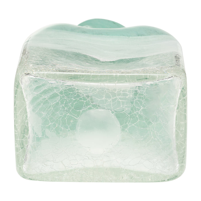 Aqua Haze 10\" Glass Bottle Vase