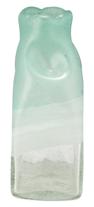 Aqua Haze 10\" Glass Bottle Vase