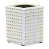 White and Gold 4\" Ceramic Pen Holder