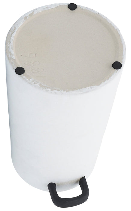 Ivory 9\" Ceramic Eared Vase