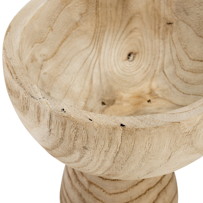 Brown 8\" Paulownia Wood Bowl