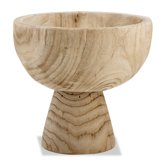 Brown 8\" Paulownia Wood Bowl