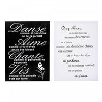 Canvas Wall Art Inspirational French - Set of 2 Wall Decor