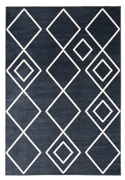 Kenza Blue Machine Washable Area Rug - 8'0" x 10'0"