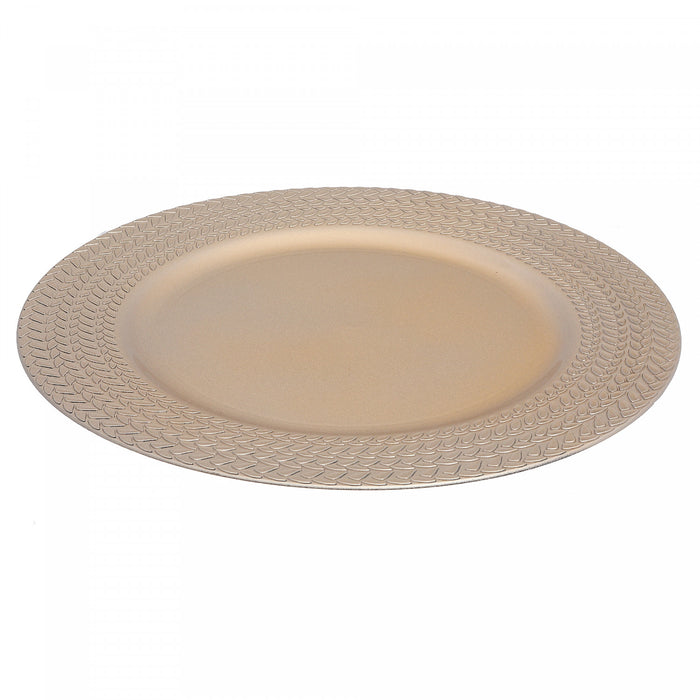 Charger Plate Braids Champagne 13\" - Set of 6 Dinnerware