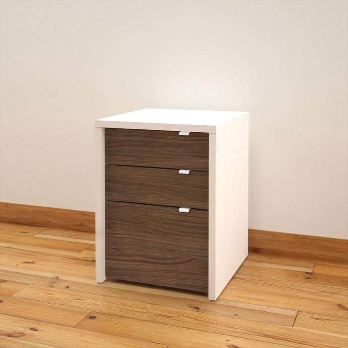 Nordika Liber-T Filing Cabinet - White/Walnut