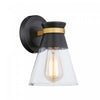 Kanata Black & Brushed Brass 1-Light Sconce