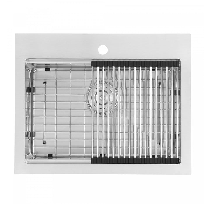 Ancona 25\" Dual Mount Workstation Kitchen Sink - AN-33103