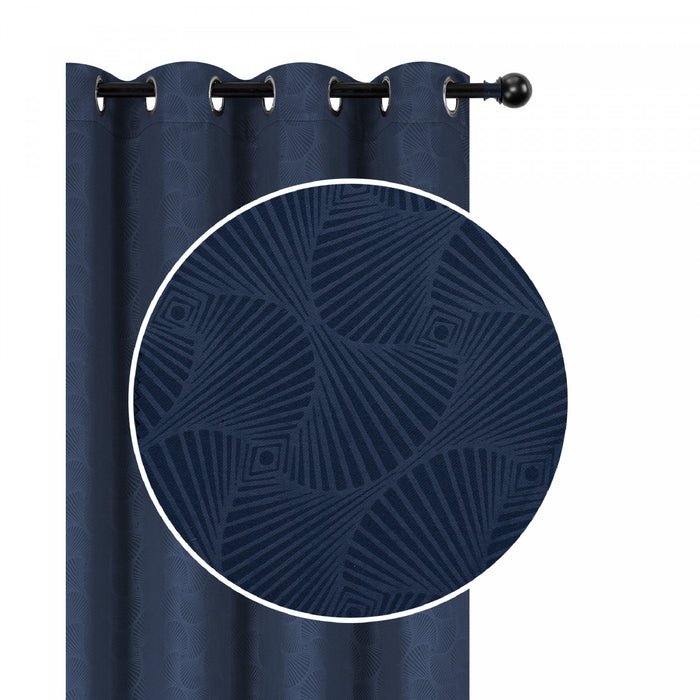 Embossed Panel Shell Navy 84\" - Set of 2 Drapes and Blinds