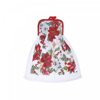 Tie Hand Towel Poinsettia Print - Set of 2