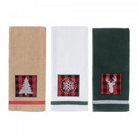 Embedded Buffalo Print on Solid Cotton Kitchen Towel Kitchen Linen