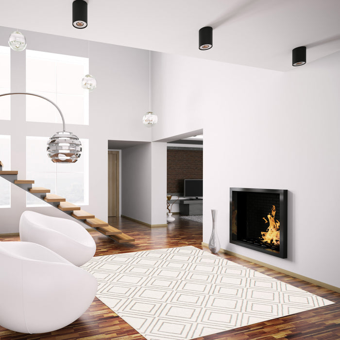 August Geod White-Grey 7'10\" x 10'2\" Area Rug