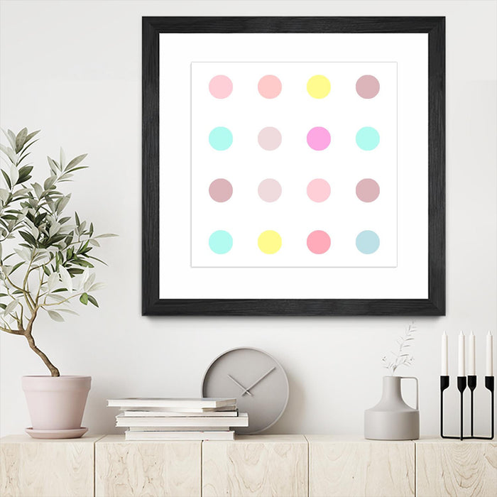 \"Pink Iv\" Matted and Framed Black 36x36 Wall Art