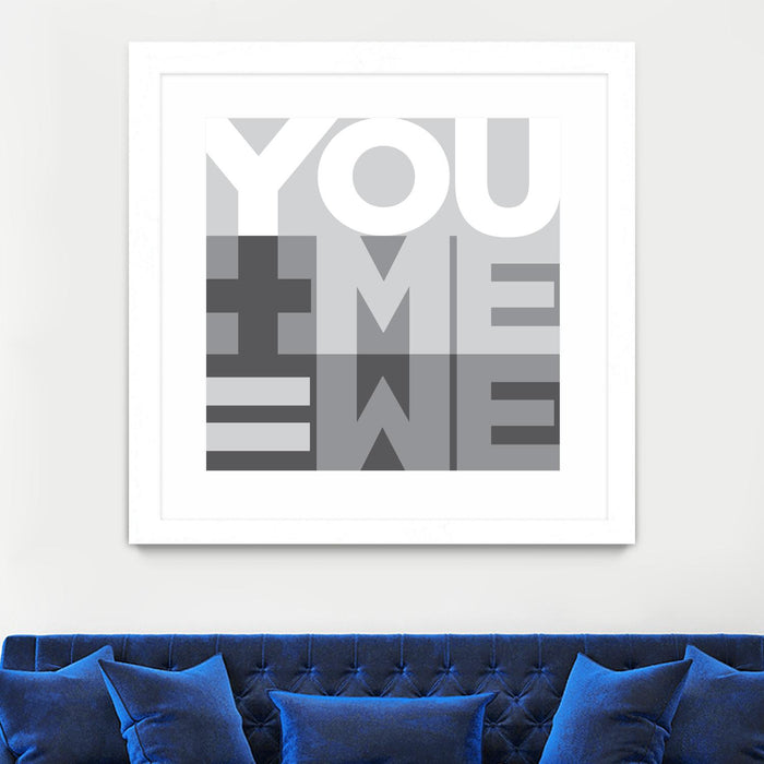 \"You Me We I\" Matted and Framed White 30x30 Wall Art