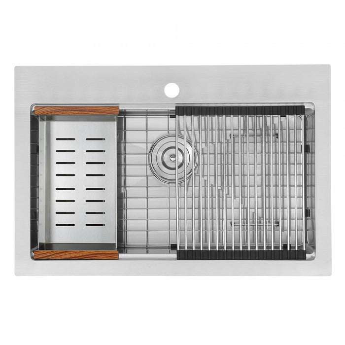 Ancona 30\" Drop-In Workstation Kitchen Sink - AN-3128