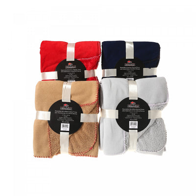 Reversible Microfibre Sherpa Throw 50 x 60 - Set of 4|Jeté réversible 50 x 60 en microfibre de Sherpa - ensemble de 4