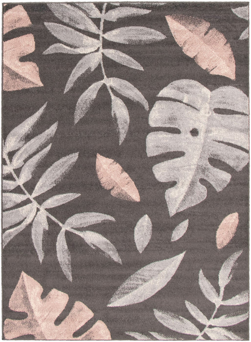 Palta Anthracite-Rose Area Rug - 3'11\" x 5'7\"