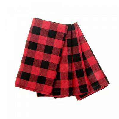 Cotton Table Napkin Set of 4 Pcs Buffalo - Set of 2|4 serviettes de table en coton à point à carreaux - ensemble de 2