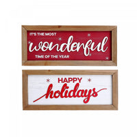 Framed Wood Sign With 3d Text English - Set of 2 Wall Decor