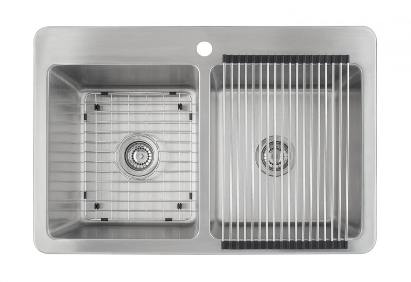 Ancona Valencia Series 33\" 50/50 Dual Mount Kitchen Sink - AN-3335