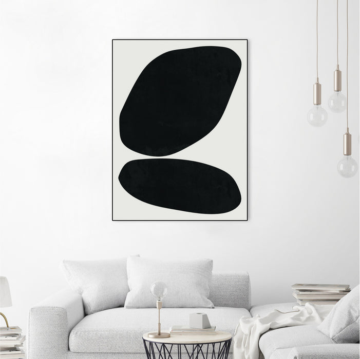\"Black Abstract Ii\" Canvas Framed Black 30x40 Wall Art