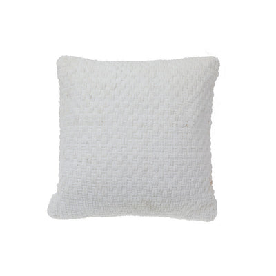 Basketweave Cushion White - Set of 2 Cushions|Coussin natté blanc - ensemble de 2 coussins