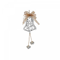 Metal Bell Shaped Ornament with Reindeer Silver - Set of 6 Christmas Ornaments