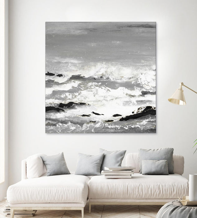 \"Rocks And Waves\" Giant Art 54x54 Wall Art