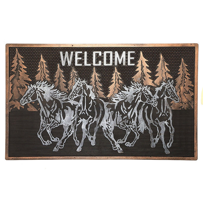 Rubber Running Horses Floormat