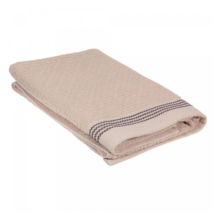 Luxury Stitch Bath Towel 30 x 60 Taupe - Set of 2 Towels