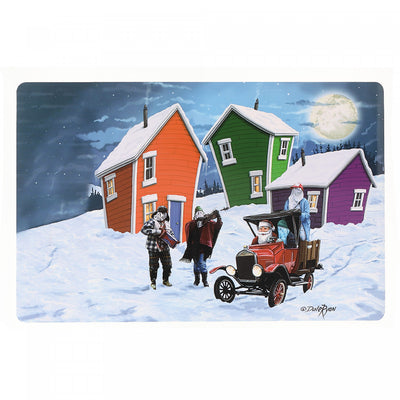 Plastic Placemat Santa's Helpers - Set of 12|Napperon en plastique avec une image des assistants du père Noël - ensemble de 12