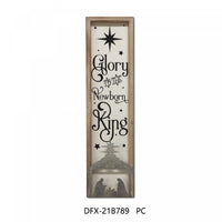 Framed Wood and Metal Sign Glory to The Newborn King Wall Decor