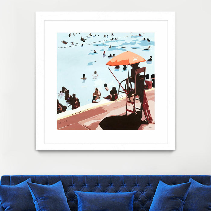 \"It's All Going Just Swimmingly\" Matted and Framed White 30x30 Wall Art
