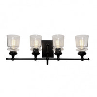 Castara 4-Light Black Bathroom Wall Light 