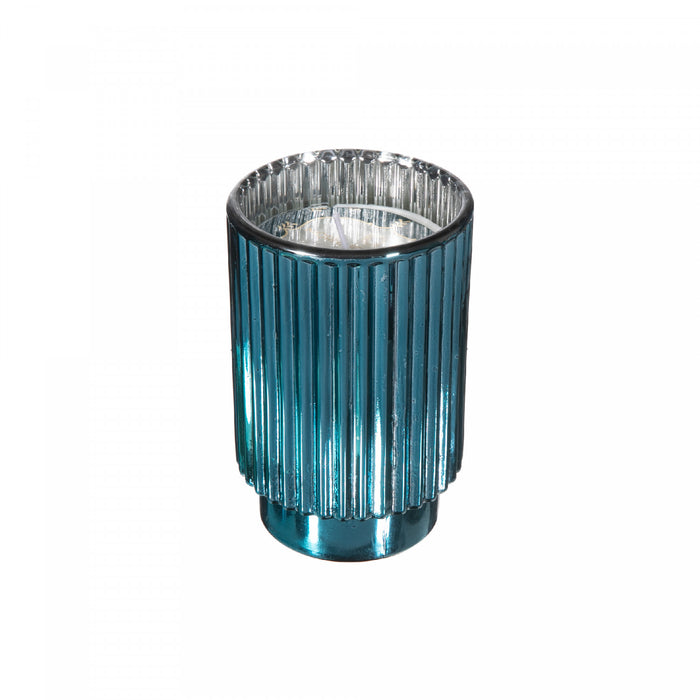 11.3 Oz Ribbed Electroplated Scented Candle Morning Garden - Set of 2