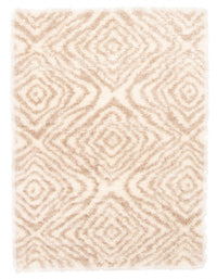 Agalia Abstract Ivory-Tan Shag - 6'7