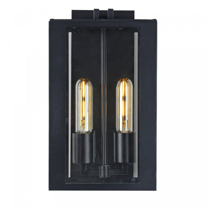 Waterville Matte Black 2-Light Outdoor Wall Sconce II