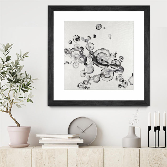 \"Transparent Onyx\" Matted and Framed Black 30x30 Wall Art