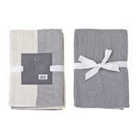 3 Pack Dual Waffle Kitchen Towel Set Ash Kitchen Linen