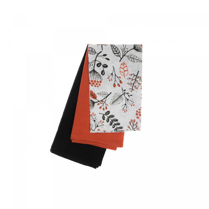 Kitchen Towel Set of 3 Pcs Persimmon - Set of 2 Kitchen Linen