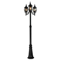 Classico 3-Light Outdoor Black Lantern and Post 