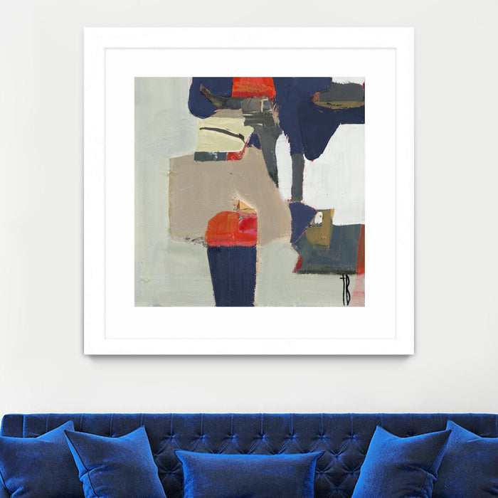 \"Orange Crush V9\" Matted and Framed White 36x36 Wall Art