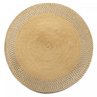 Vinyl Round Placemat with Gold Border - Set of 12